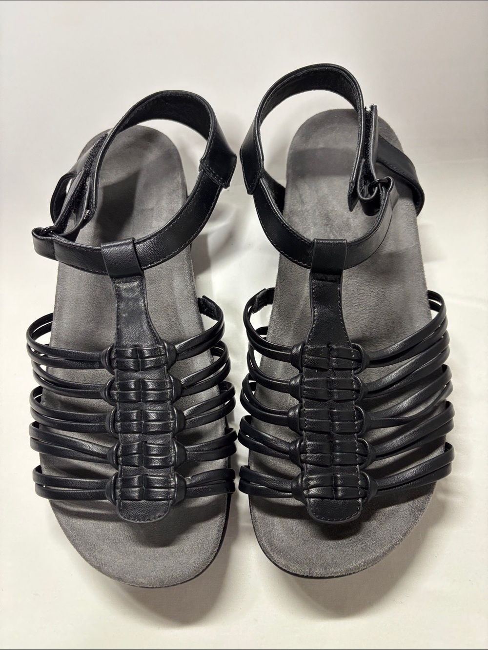 Kelly & Katie Black Multi-Strap Comfort Sandals
